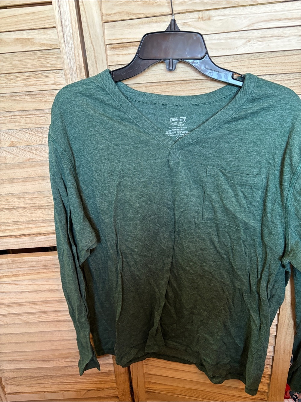 Cremieux Men's Long Sleeve V-Neck Shirt - Green XL